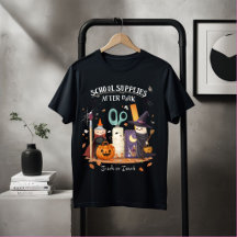 Schoolbenodigdheden na donker Halloween T-shirt Gr