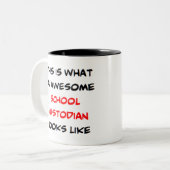 schoolbewaarder, geweldige tweekleurige koffiemok (Voorkant links)