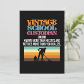  schoolbewaarder-loopbaanondersteuning Janitor Bedankkaart (Staand voorkant)