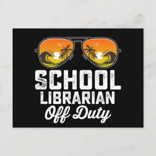 Schoolbibliothecaris van dienst laatste schooldag briefkaart
