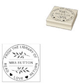 schoolbibliotheek boek bord LEAF docent Rubberstempel (Gestempeld)