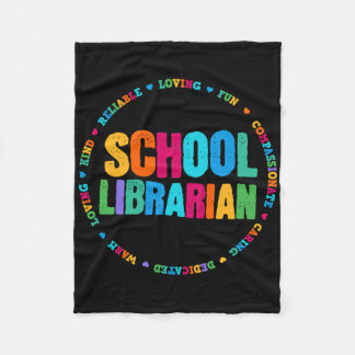 Schoolbibliotheek Librarian T-shirt Rainbow Colorf Fleece Deken