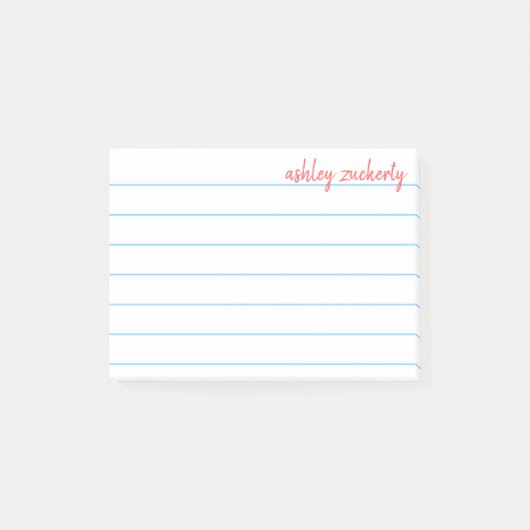 Schoolblaas met rode scriptnaam post-it® notes (Voorkant)