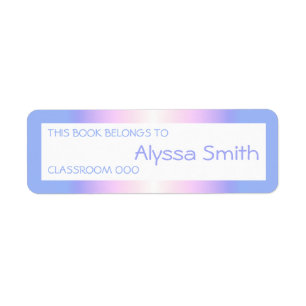 Schoolboeknaam Classroom Labels Rainbow Ombre