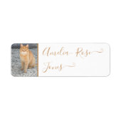 Schoolboeknaam Labels Pet Photo Template Cute (Voorkant)