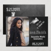  schoolbord Afstuderen foto Sla de datum op Save The Date (Voorkant / Achterkant)