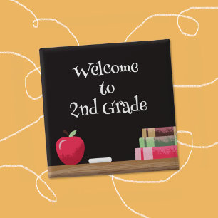 schoolbord Appel Boeken Button