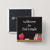 schoolbord | Appel | Boeken Button (Voorkant /achterkant)