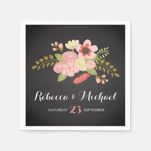 schoolbord botanische servetten (Voorkant)