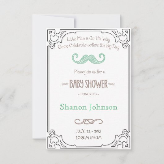 schoolbord Boy Babay Douche Uitnodiging (Voorkant)