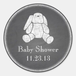 schoolbord bunny ronde sticker