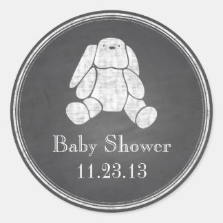 schoolbord bunny ronde sticker