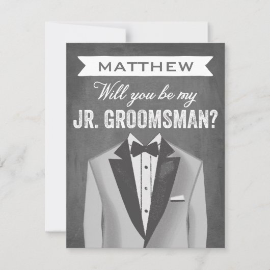 schoolbord junior groomsman | bruidegom kaart (Voorkant)