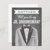 schoolbord junior groomsman | bruidegom kaart (Voorkant / Achterkant)