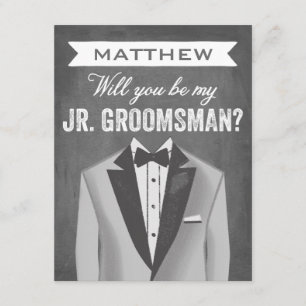 schoolbord junior groomsman   bruidegom kaart