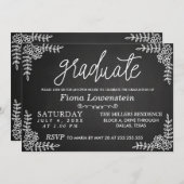 schoolbordscript | Floral | Open House Afstuderen Kaart (Voorkant / Achterkant)