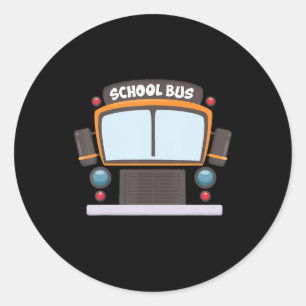 Schoolbuik bootst meisjes halloween bus ronde sticker