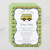 schoolbus-Baby shower Kaart (Voorkant / Achterkant)