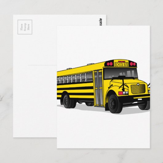 Schoolbus Briefkaart (Voorkant / Achterkant)