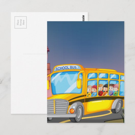 Schoolbus Briefkaart (Voorkant / Achterkant)