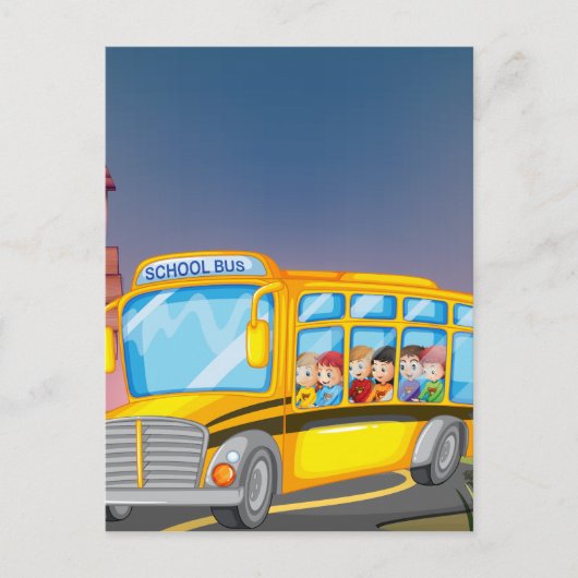 Schoolbus Briefkaart (Voorkant)