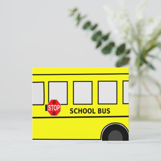Schoolbus Briefkaart (Staand voorkant)