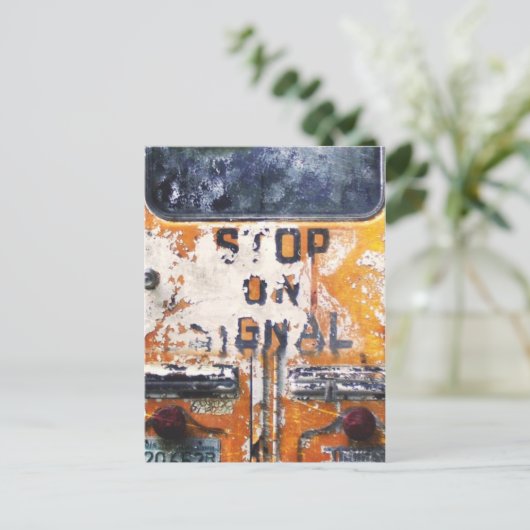  schoolbus briefkaart (Staand voorkant)