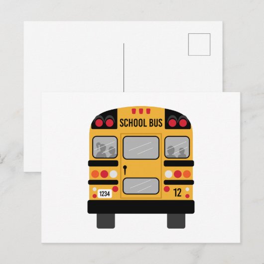 Schoolbus Briefkaart (Voorkant / Achterkant)