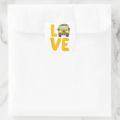 Schoolbus Busdriver Love School Vierkante Sticker (Tas)