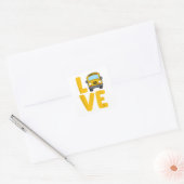 Schoolbus Busdriver Love School Vierkante Sticker (Envelop)