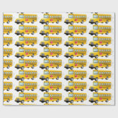 Schoolbus Cadeaupapier (Vlak)