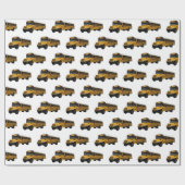 Schoolbus cartoon illustratie cadeaupapier (Vlak)