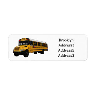 Schoolbus cartoon illustratie etiket