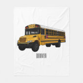 Schoolbus cartoon illustratie fleece deken (Voorkant)