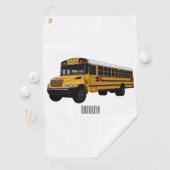 Schoolbus cartoon illustratie golfhanddoek (Insitu)