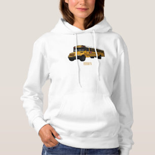 Schoolbus cartoon illustratie hoodie