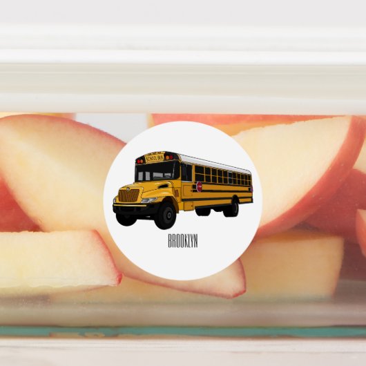 Schoolbus cartoon illustratie labels (Aangebracht)