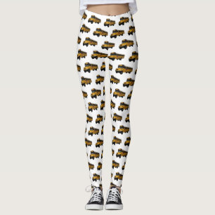 Schoolbus cartoon illustratie leggings