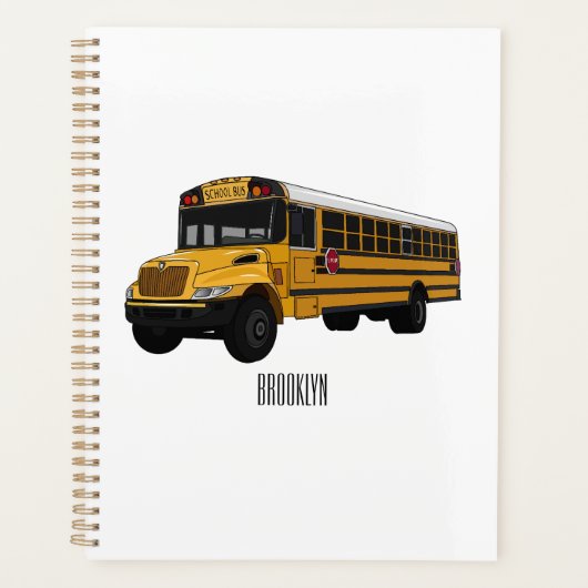 Schoolbus cartoon illustratie planner (Voorkant)