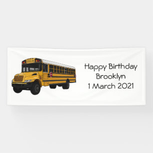 Schoolbus cartoon illustratie spandoek