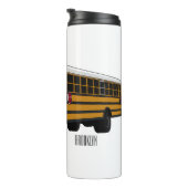 Schoolbus cartoon illustratie thermosbeker (Geroteerd rechts)