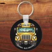 Schoolbus chauffeur. Gepersonaliseerd Sleutelhanger (Achterkant)