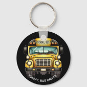 Schoolbus chauffeur. Gepersonaliseerd Sleutelhanger (Achterkant)