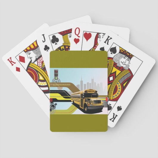 Schoolbus City Scene speelkaarten (Achterkant)