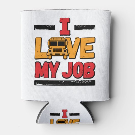 Schoolbus-driver Ik hou van mijn werk Blikjeskoeler (Voorkant)