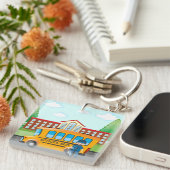 Schoolbus en -chauffeur sleutelhanger (Voorkant Rechts)