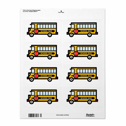 Schoolbus Etiket (Full Sheet)