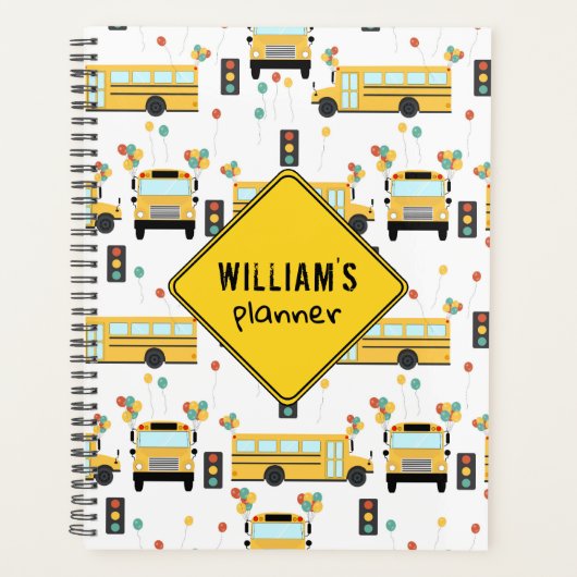 Schoolbus Feest School Maandelijks Planner (Voorkant)