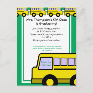 Schoolbus/foto Briefkaart