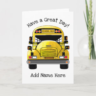 Schoolbus gepersonaliseerd Wenskaart Kaart